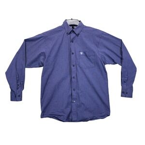 Ariat Pro Series Mens Small Purple Micro Check Stretch Long Sleeve Button Down
